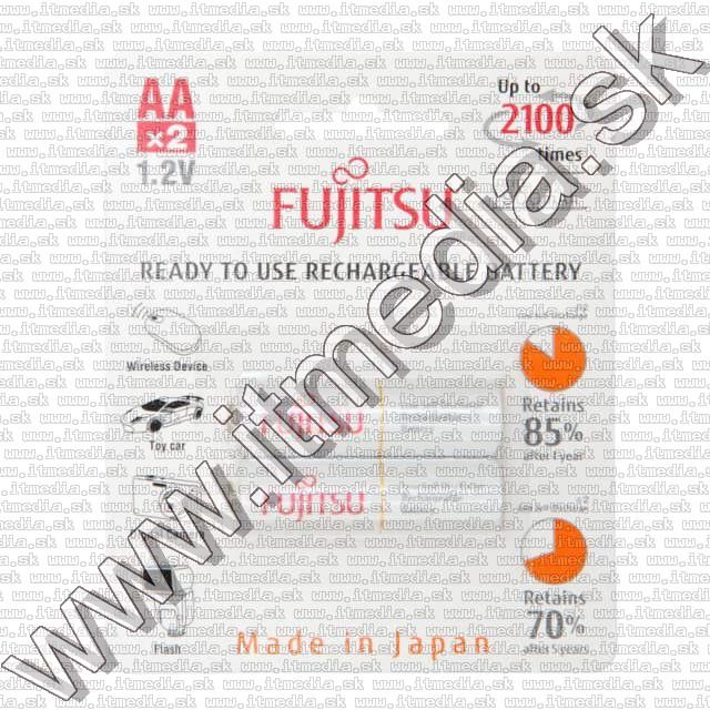 Image of Fujitsu White (Eneloop) akku HR06 2x1900 mAh AA *Blister* *Ready2Use* (IT10959)